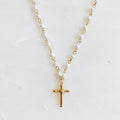 Cabled Cross Pendant Necklace