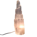 Selenite Crystal Skyscraper Lamp — Energy Cleansing Light